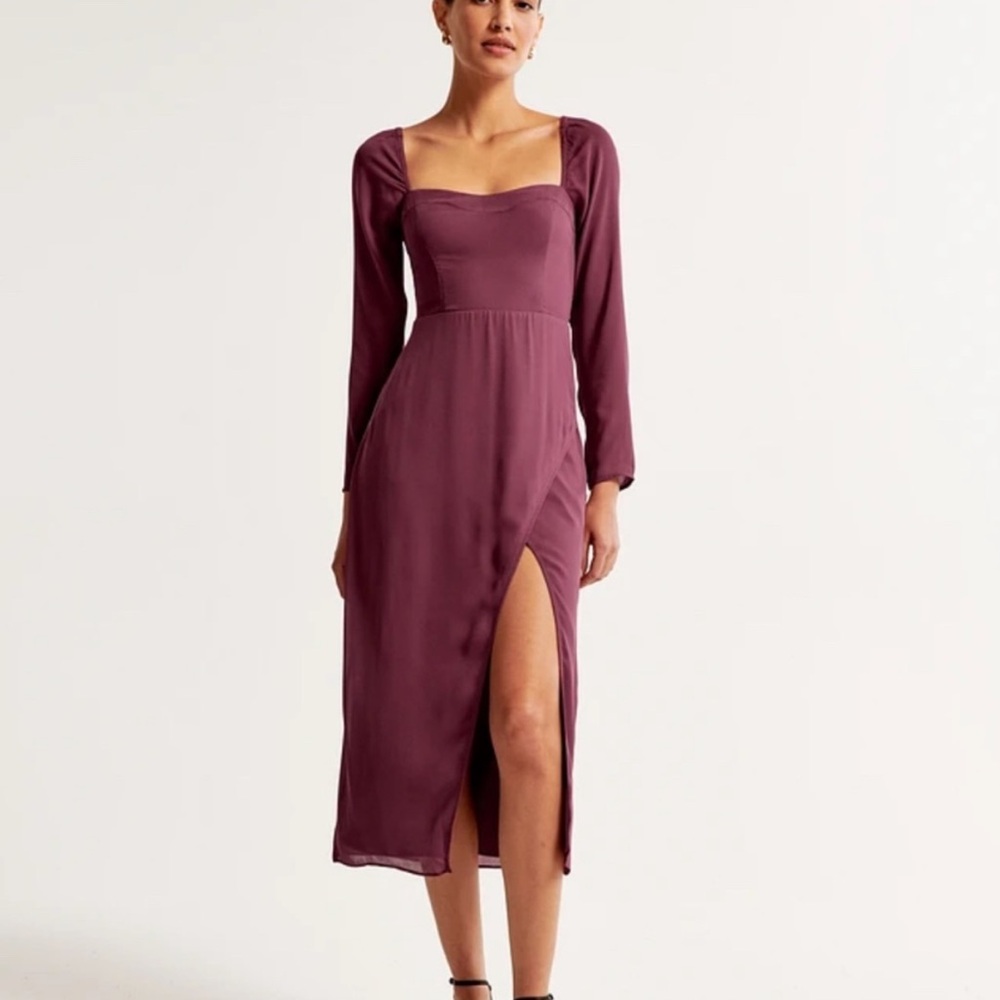 Abercrombie & Fitch Camille Long Sleeve Midi Dress
